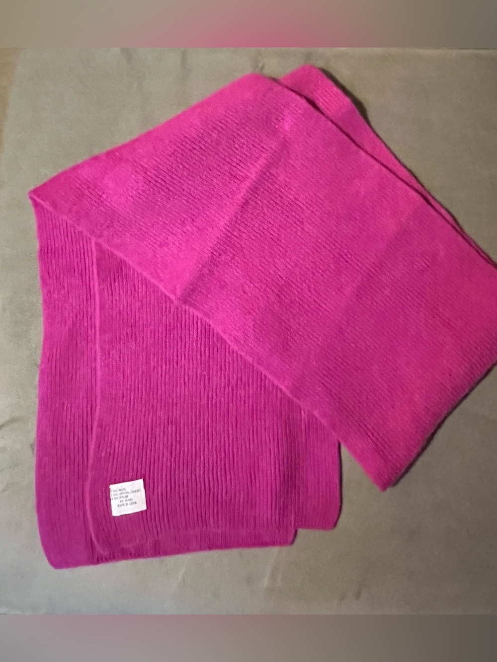 Angora Wool Scarf Super Soft Fuchsia 8” x 55” Vintage
